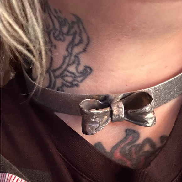 Ooak hand forged stainless steel bow collar brutalist - Picture 5 of 8